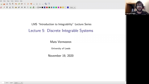 Thumbnail for entry Mats Vermeeren, (University of Leeds): Discrete integrable systems