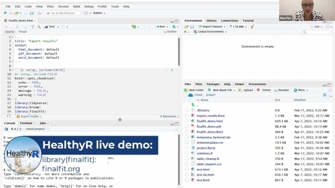 Thumbnail for entry HealthyR demo: finalfit.org