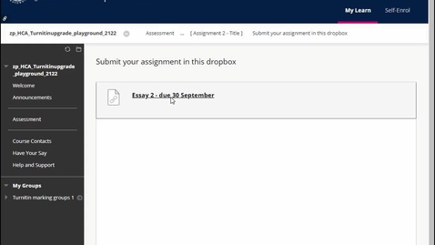 Thumbnail for HCA Turnitin Guide for Students: Submit assignment and download receipt