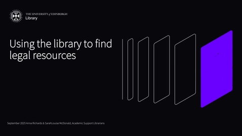 Thumbnail for Using the library: a library introduction for PG students