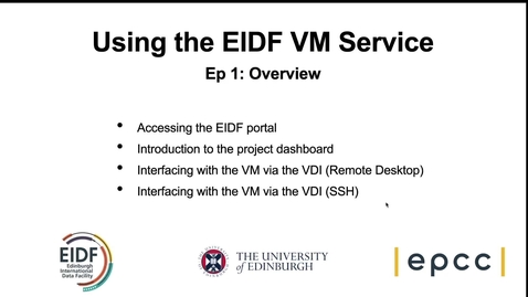 Thumbnail for Using an EIDF VM: Episode 1