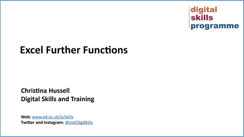 Thumbnail for Excel Further Functions