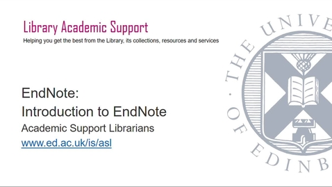 Thumbnail for entry Introduction to EndNote  20 (June 2021)