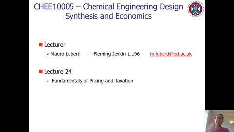 Thumbnail for entry Lecture 24 - Fundamentals of Pricing and Taxation