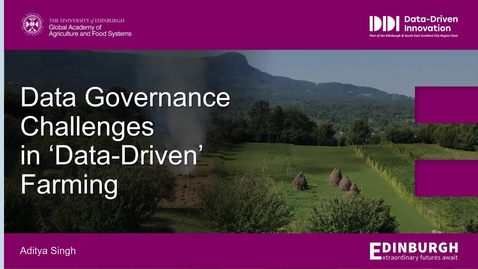 Thumbnail for entry Data Governance Challenges  in ‘Data-Driven’ Farming