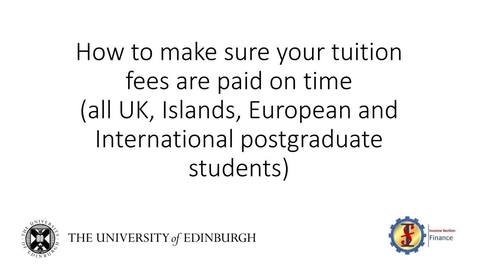 Thumbnail for entry (PG) How to Pay Postgraduate Tuition Fees and Related Costs 