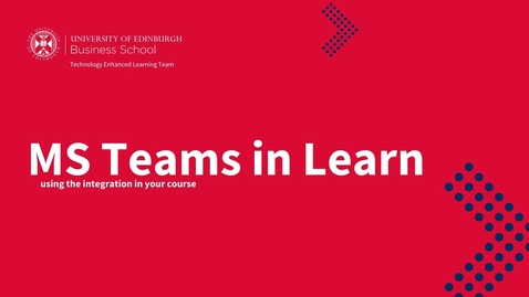 Thumbnail for How to use MS Teams in your Learn Course