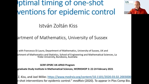 Thumbnail for entry UK-APASI in Mathematical Sciences: Istvan Z. Kiss (Plenary Speaker)