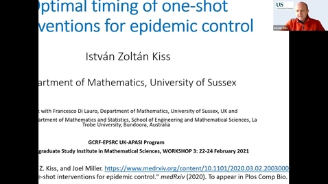 Thumbnail for UK-APASI in Mathematical Sciences: Istvan Z. Kiss (Plenary Speaker)