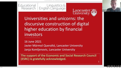 Thumbnail for Dr Janja Komljenovic and Javier Mármol Queraltó 'Universities and unicorns: the discursive construction of digital higher education by financial investors'