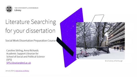 Thumbnail for Literature searching for your dissertation