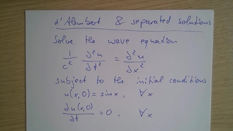 Thumbnail for Exercise sheet PDE 1: Question 1 worked example
