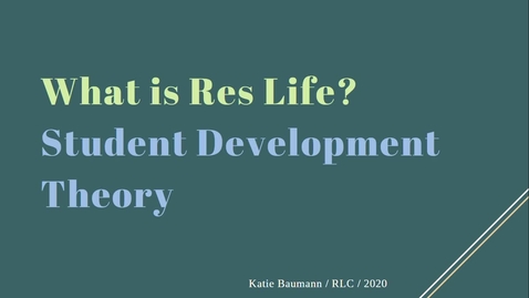 Thumbnail for Student Development Theory - RA Training 2020