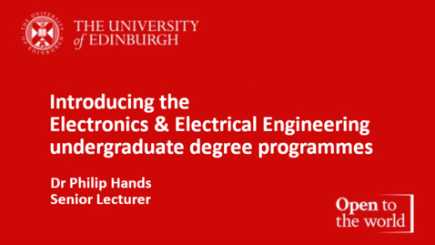 Thumbnail for entry Introducing the Electronics and Electrical Engineering programmes