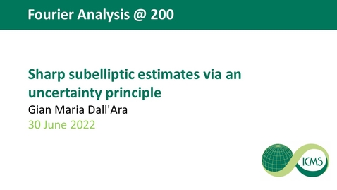 Thumbnail for entry Sharp subelliptic estimates via an uncertainty principle - Gian Maria Dall'Ara