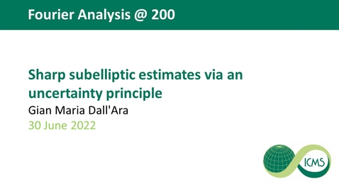 Thumbnail for Sharp subelliptic estimates via an uncertainty principle - Gian Maria Dall'Ara