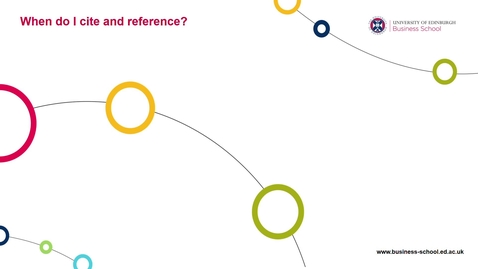 Thumbnail for When do I cite and reference