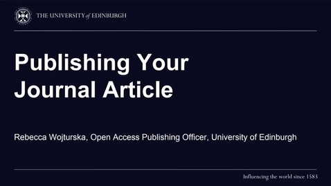 Thumbnail for Publishing your journal article