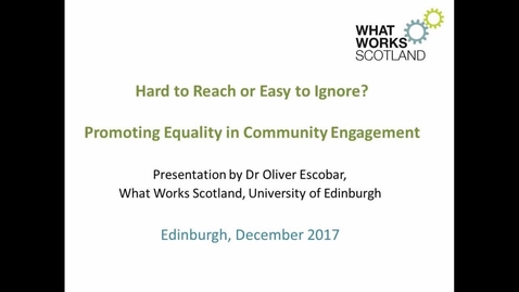 Thumbnail for 'Hard to reach’ or ‘easy to ignore’? Promoting equality in community engagement