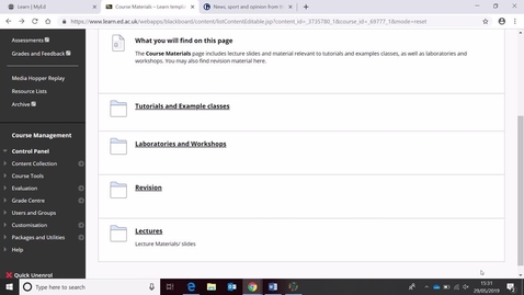 Thumbnail for Adding new content- You Tube video, Media Hopper Video and Web Links
