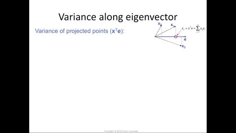 Thumbnail for entry Eigenvalue = variance along eigenvector