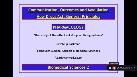 Thumbnail for BMS2: How Drugs Act Part 1 Dr Phil Larkman