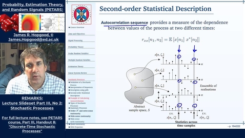Thumbnail for Topic 60: Statistical Description of Random Processes (PETARS, Chapter 8)