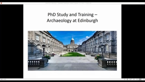 Thumbnail for Introduction to the PhD Programme: Archaeology