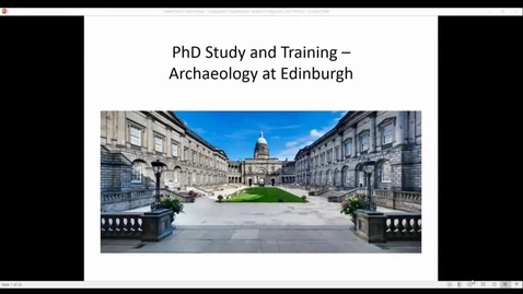 Thumbnail for entry Introduction to the PhD Programme: Archaeology