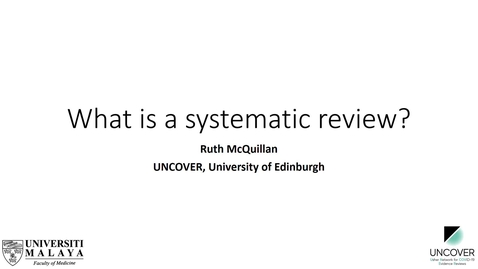 Thumbnail for entry SR course 1.1 - What is a systematic review?