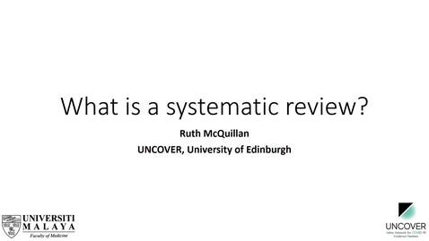 Thumbnail for SR course 1.1 - What is a systematic review?