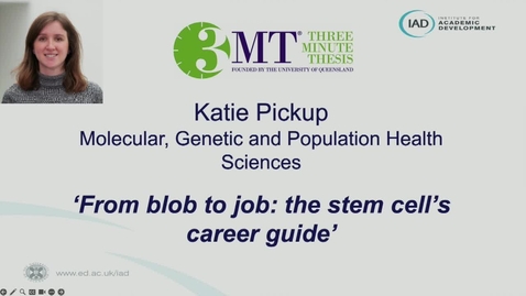 Thumbnail for  Katie Pickup - Three Minute Thesis Competition Finalist 2023