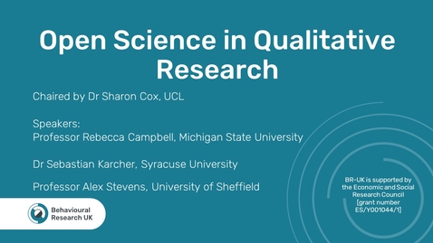 Thumbnail for Open Science in Qualitative Research