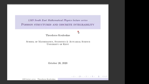 Thumbnail for South East Mathematical Physics Seminars: Theodoros Kouloukas (Lecture 3)