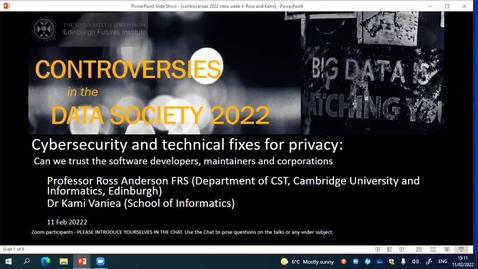 Thumbnail for entry Dr Kami Vaniea - Developer Centred Privacy and Security
