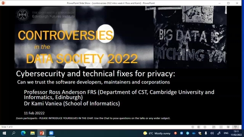 Thumbnail for Dr Kami Vaniea - Developer Centred Privacy and Security