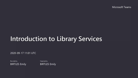 Thumbnail for Introduction to Library Services