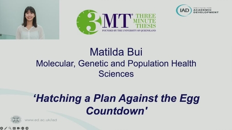 Thumbnail for entry Matilda Bui - Three Minute Thesis Competition Finalist 2023