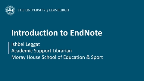 Thumbnail for entry Introduction to EndNote