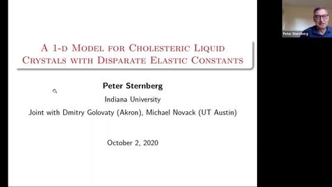 Thumbnail for entry One-Dimensional Variational Problem for Cholesteric Liquid Crystals with Disparate Elastic Constants - Peter Sternberg