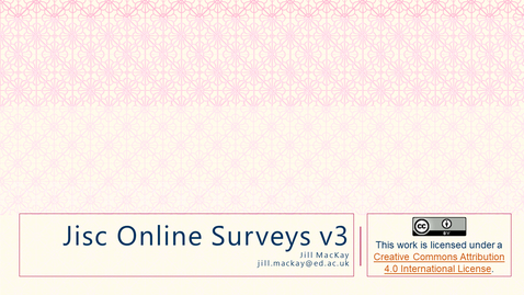 Thumbnail for Jisc Online Surveys V3 Overview