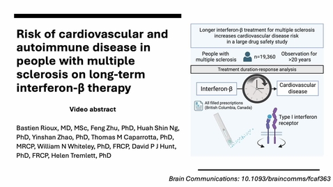 Thumbnail for Risk of cardiovascular and autoimmune disease in people with multiple sclerosis on long-term interferon-β therapy