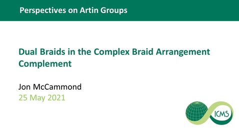 Thumbnail for Dual Braids in the Complex Braid Arrangement Complement - Jon McCammond