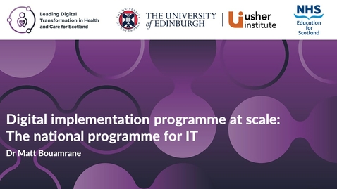 Thumbnail for entry Digital Implementation Programme at Scale: The National Programme for IT