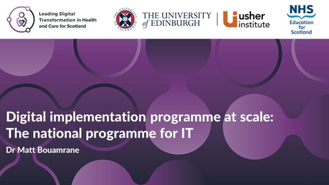 Thumbnail for Digital Implementation Programme at Scale: The National Programme for IT