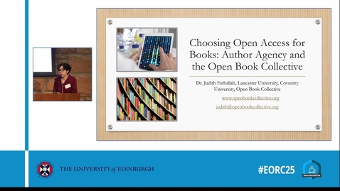 Thumbnail for Choosing Open Access for Books: Author Agency and the Open Book Collective | Judith Fathallah &amp; Kevin Sanders