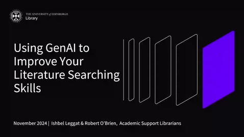 Thumbnail for Using GenAI to Improve Your Literature Searching Skills