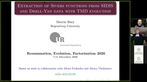 Thumbnail for entry REF2020: Marcin Bury- Extraction of Sivers functions from SIDIS and Drell-Yan data with TMD evolutioF