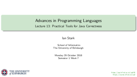 Thumbnail for Practical Tools for Java Correctness