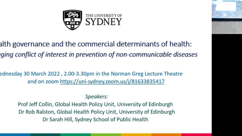 Thumbnail for entry Seminar: Health governance and the commercial determinants of health